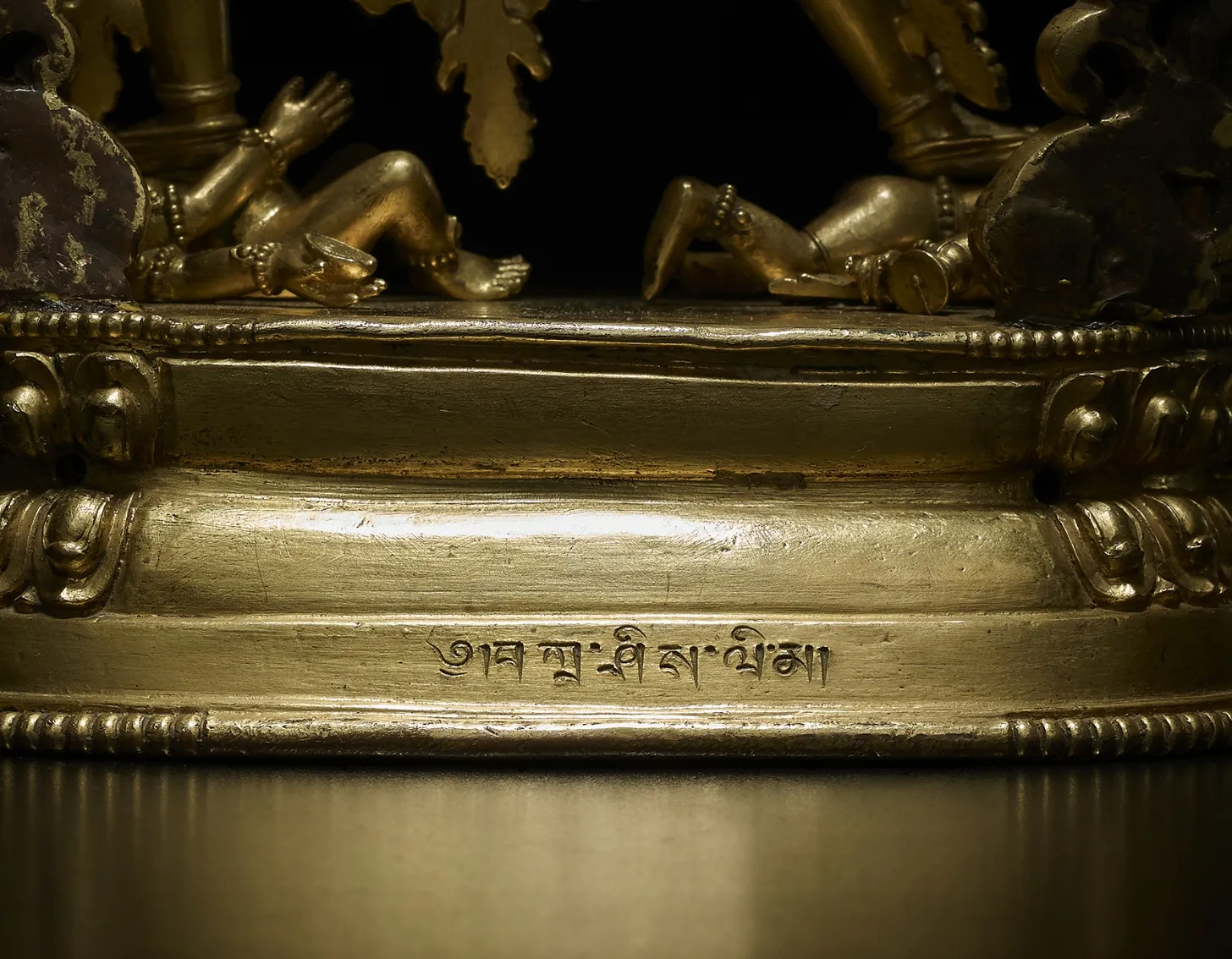 Close up look of : A gilt copper alloy figure of Chakrasamvara