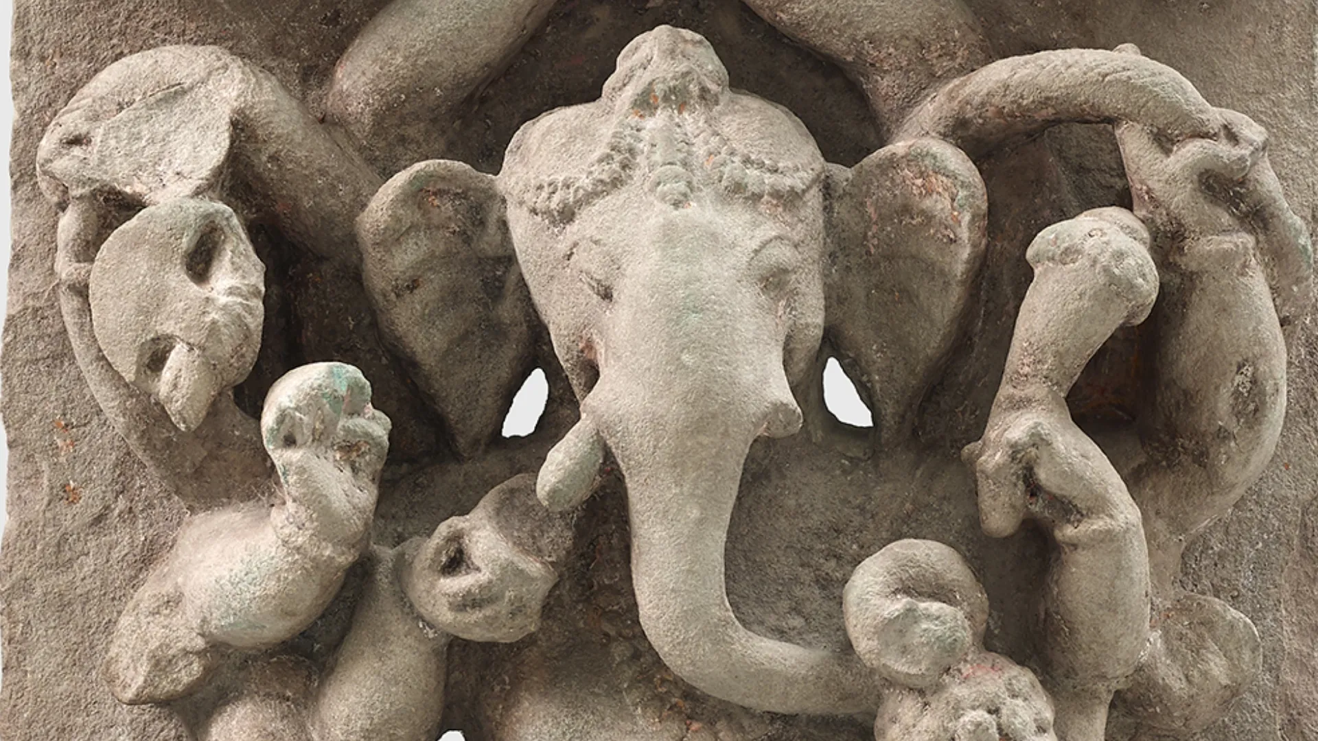 A sandstone stele of Ganesha