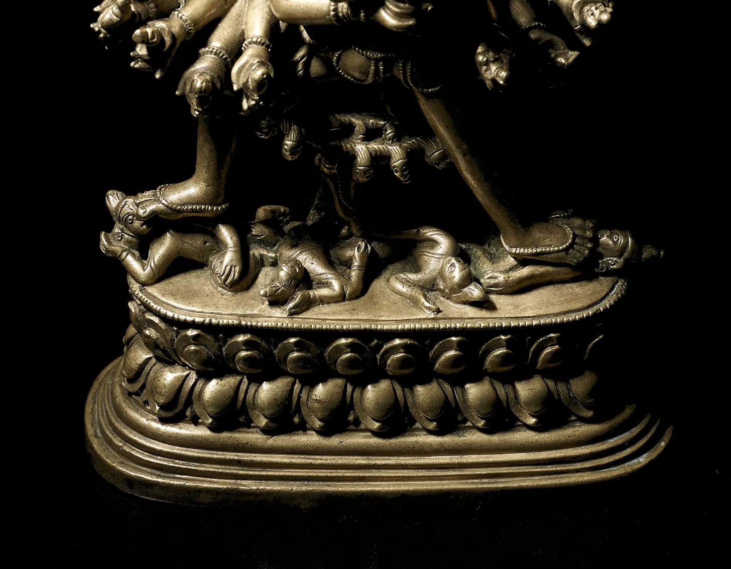 Close up look of : A brass alloy figure of Kapaladhara Hevajra