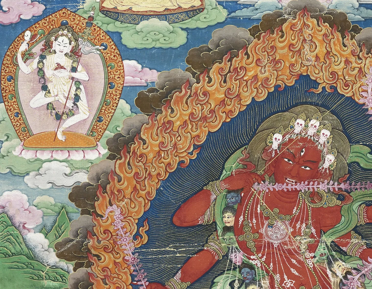 Close up look of : A thangka of Kurukulla