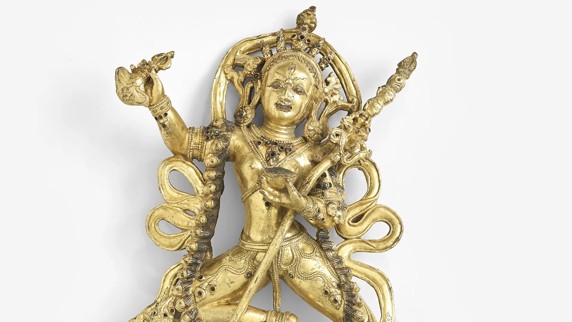 A gilt copper alloy figure of Vajrayogini