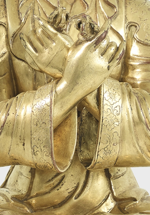 A gilt copper alloy figure of Drakpa Gyaltsen