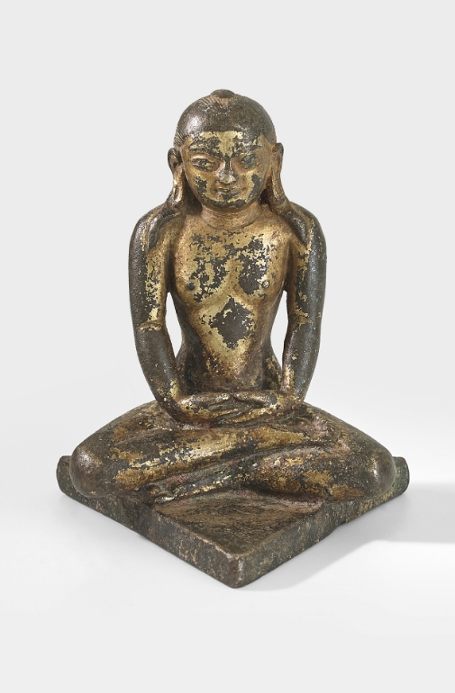 A gilt copper alloy figure of Jina Rishabha