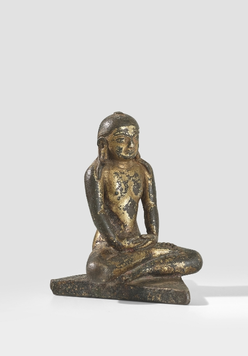 A gilt copper alloy figure of Jina Rishabha