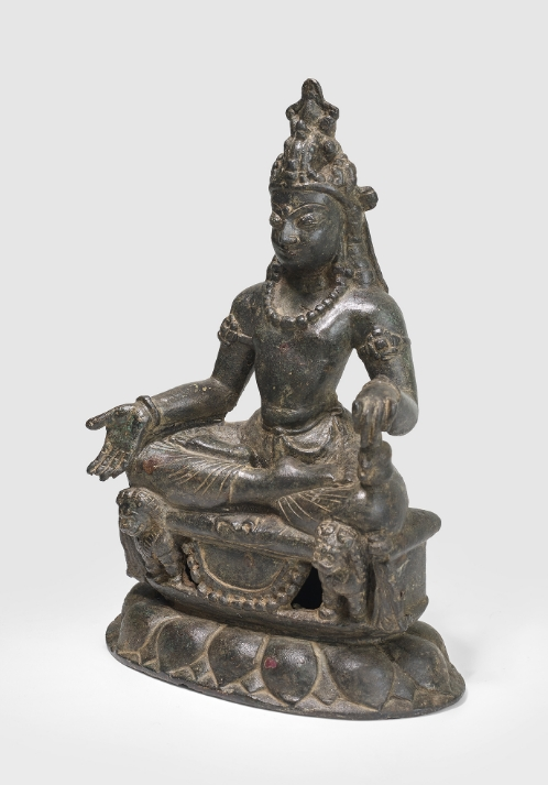 A copper alloy figure of Maitreya