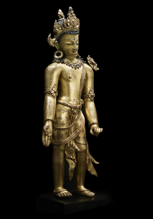 A gilt copper alloy figure of Padmapani