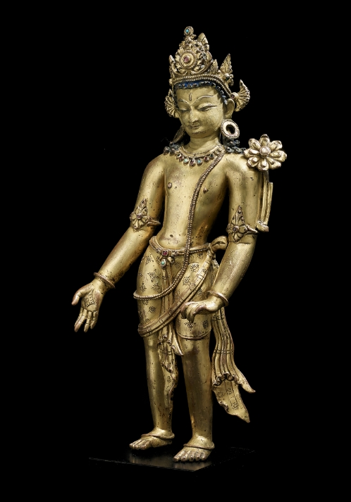 A gilt copper alloy figure of Padmapani